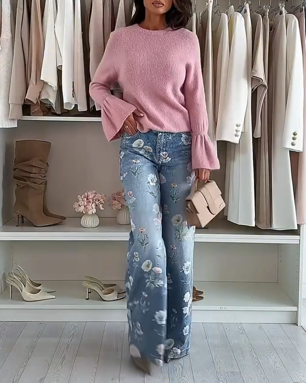 Floral Wide Leg Jeans