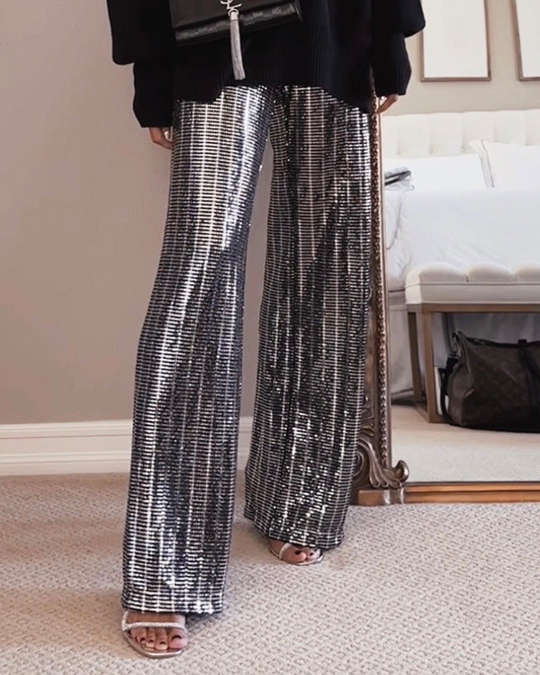 Sequin Wide Leg Sparkle Pants