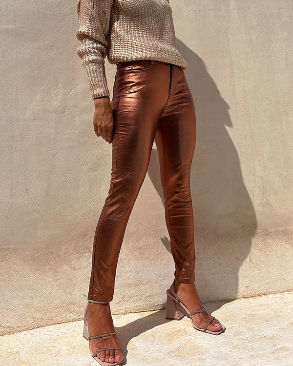 Metal Feel Leggings Pants