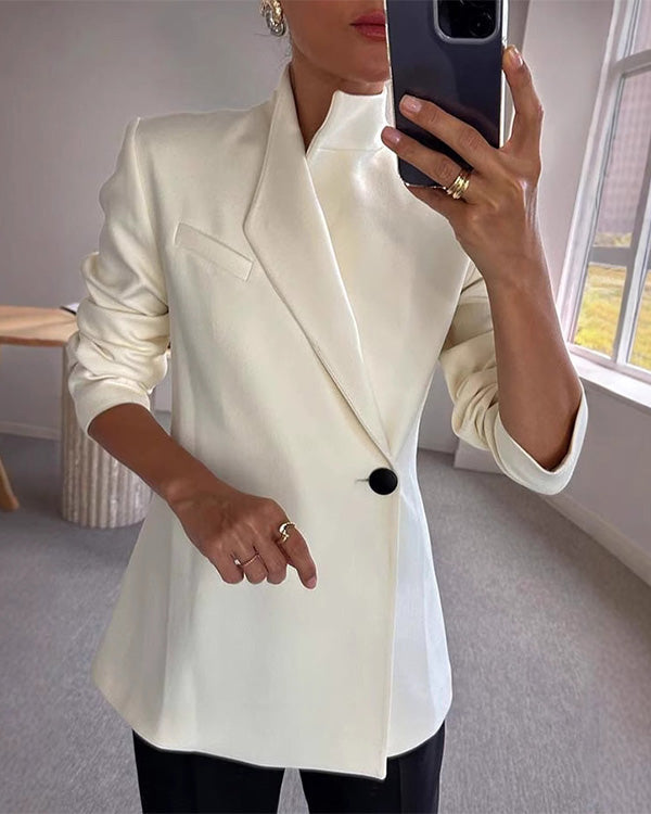 One Button Chic Leisure Suit Blazer