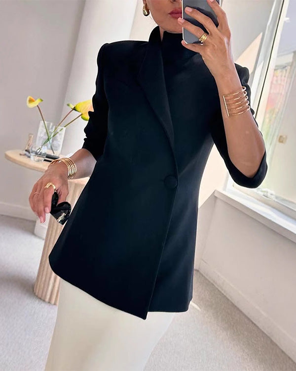 One Button Chic Leisure Suit Blazer