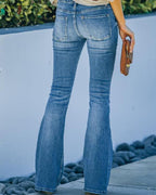 Button Fly Slim Flare Jeans