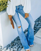 Ripped Classic Slim Flare Jeans