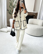 Hand Suture Edge Jacket & Pants 2 Piece Set