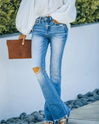 Ripped Classic Slim Flare Jeans