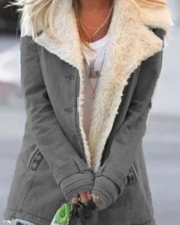 Fluffy Lined Cotton Padded Jacket