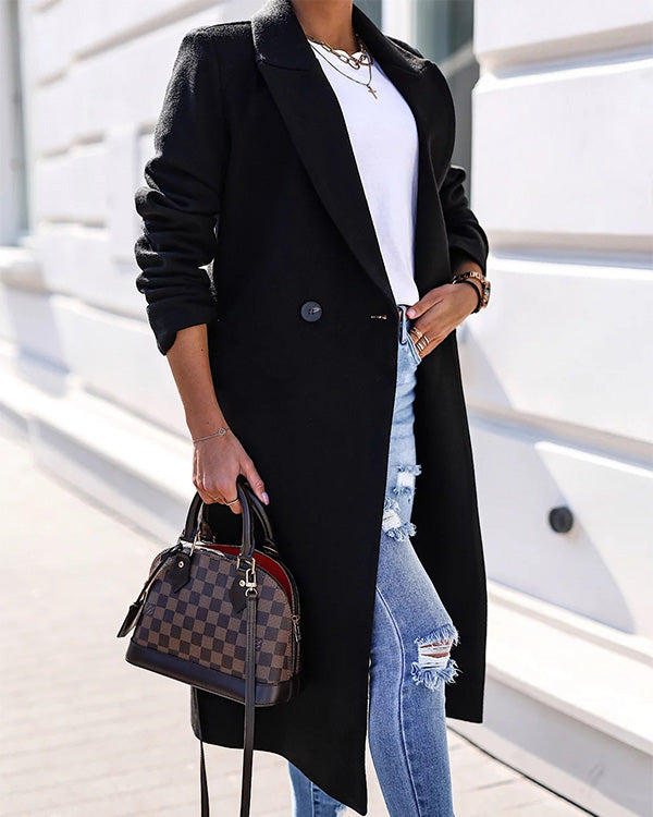 British Style Single Breasted Woolen Coat