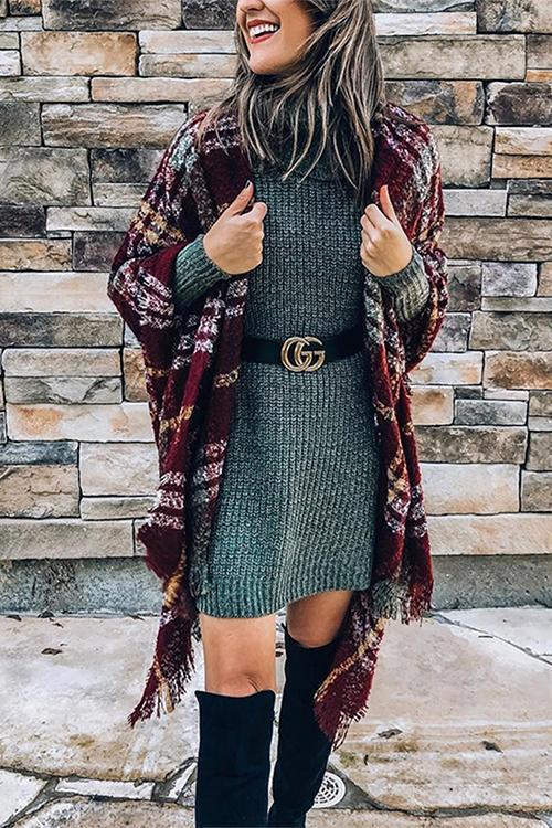 Gird Cloak Poncho Sweater Cardigan