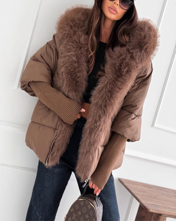 Large Fur Hooded Down Jacket