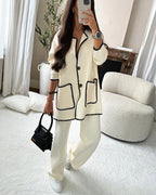 Hand Suture Edge Jacket & Pants 2 Piece Set