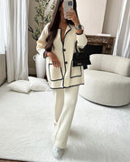 Hand Suture Edge Jacket & Pants 2 Piece Set