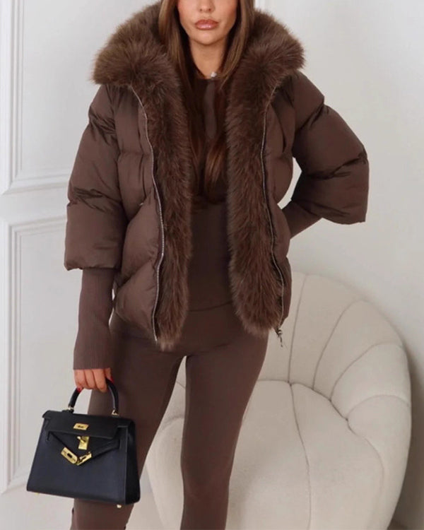 Large Fur Hooded Down Jacket