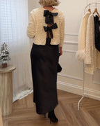 Sequin Bowknot Close 2 Way Style Jacket