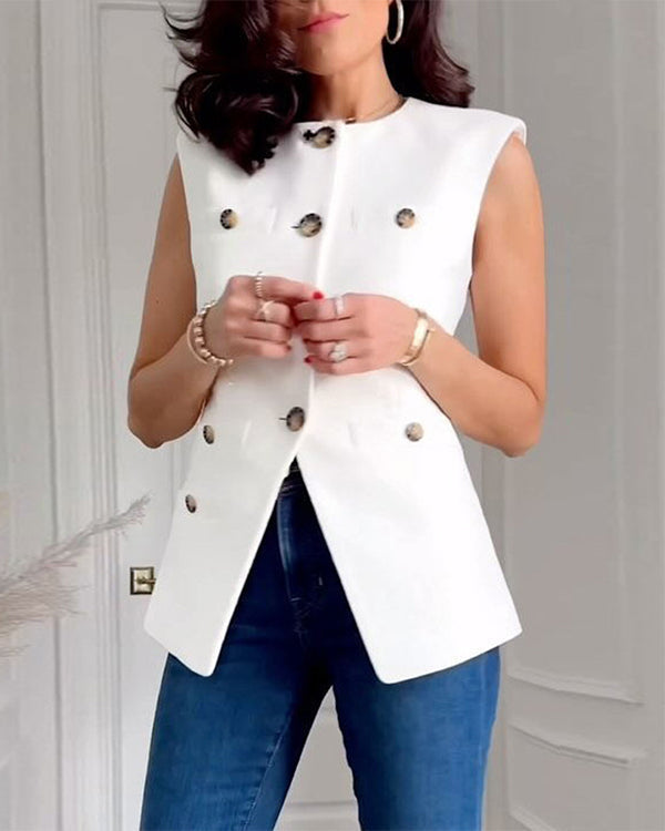 New Buttons Suit Vest Jacket