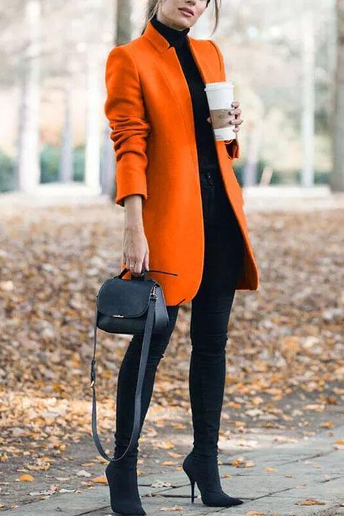 Stand Collar Barret Long Coat