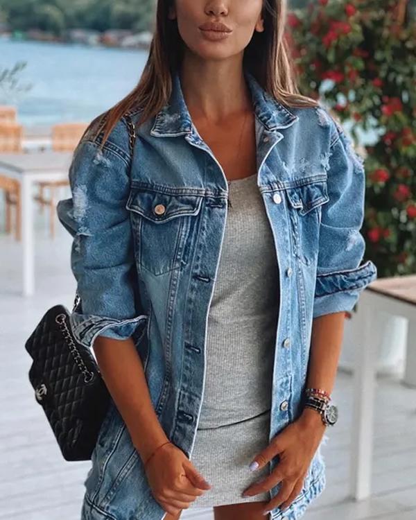 Street Retro Denim Jeans Jacket