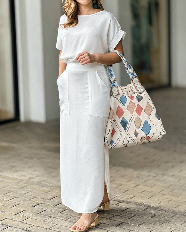 Short T-Shirt & Long Skirt Set