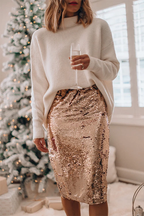 Sequin Party Midi Skirt
