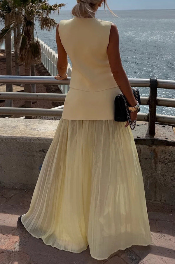 Fashion Vest & Chiffon Skirt Set