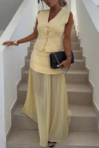 Fashion Vest & Chiffon Skirt Set
