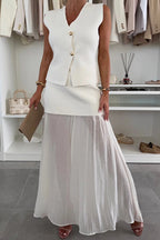 Fashion Vest & Chiffon Skirt Set