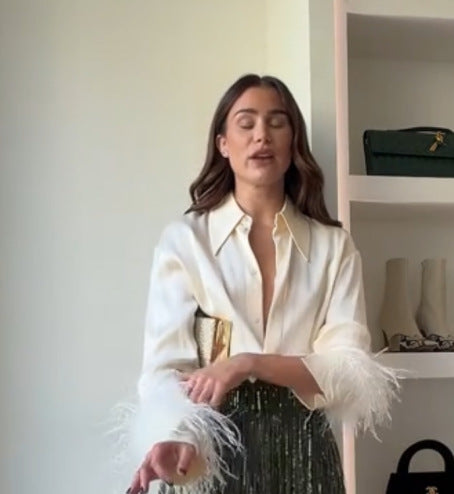 Feather Shirt Tassel Skirt Set