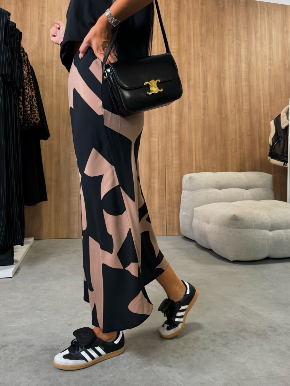 Printed Bodycon Midi Skirt