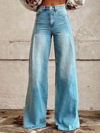 Vintage Wide Leg Denim Feel Pants