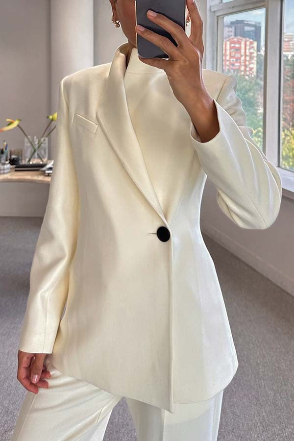 One Button Chic Leisure Suit Blazer