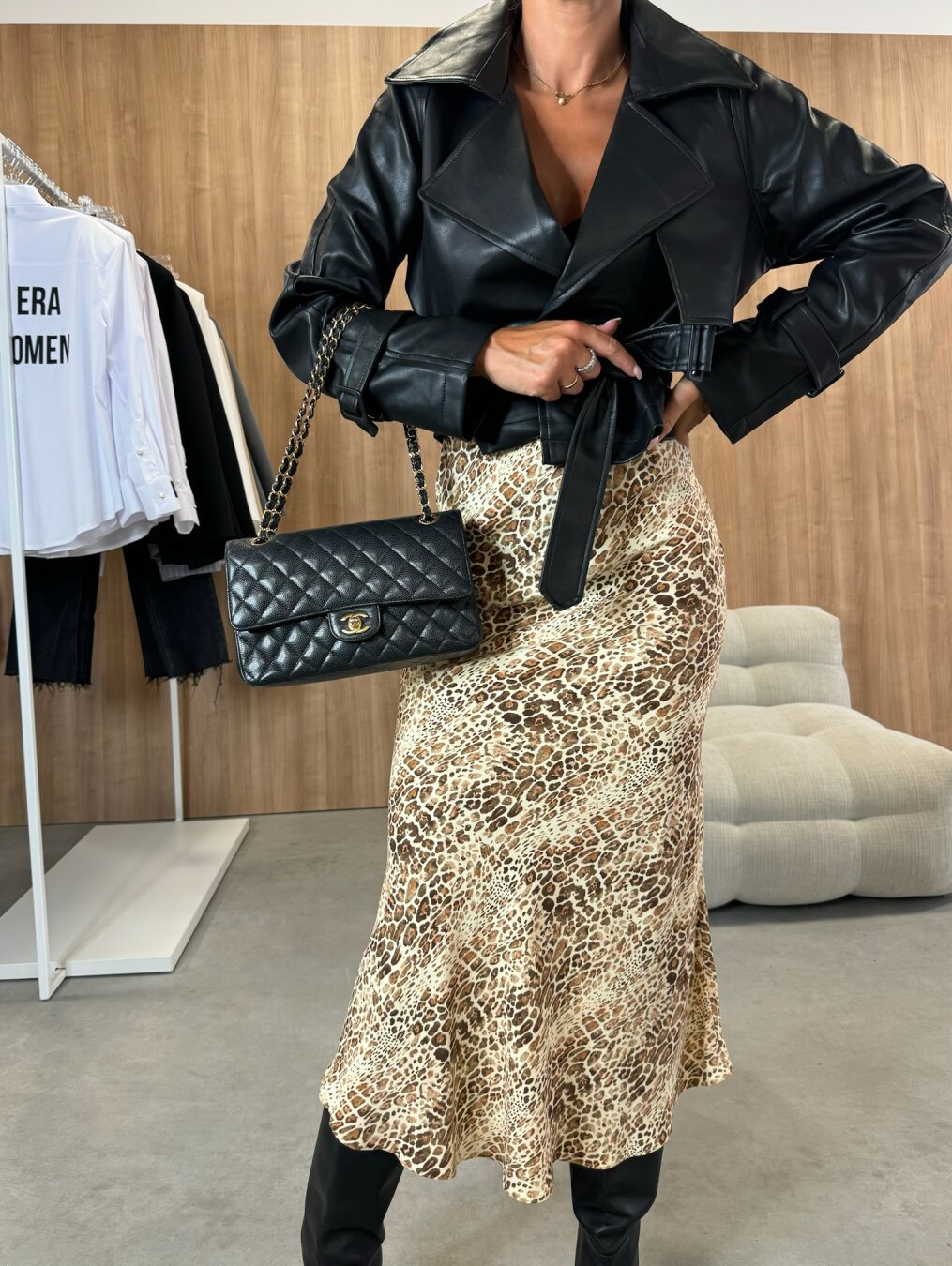 Printed Bodycon Midi Skirt