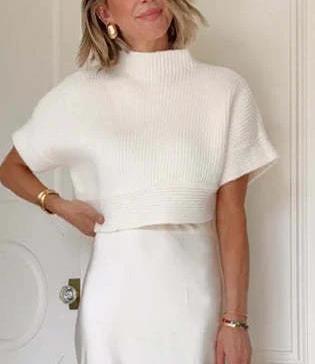 Knitting Top & Silk  Skirt