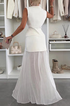 Fashion Vest & Chiffon Skirt Set