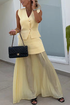 Fashion Vest & Chiffon Skirt Set