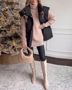 Zip Up Oversized Puffer Down Vest Coat