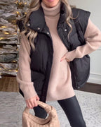 Zip Up Oversized Puffer Down Vest Coat