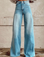 Vintage Wide Leg Denim Feel Pants
