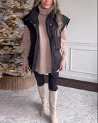Zip Up Oversized Puffer Down Vest Coat